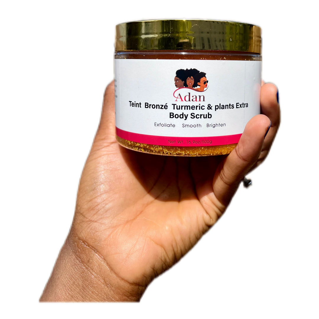 Adan brightening & Glowing  body and Face  scrub ( Teint bronzé, Tumeric)